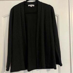 Wilde Women’s Black Ribbed Knit Open Front Cardigan size Medium